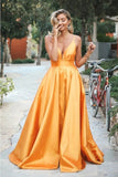 LTP0400,Charming A-Line Prom Dresses Deep V-Neck Long Prom Dress Evening Gown