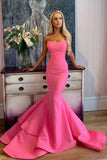 LTP0882,Charming pink mermaid prom dress