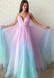 LTP0708,Spaghetti straps v-neck chiffon prom dresses beaded prom dress