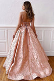 LTP0059,Princess Satin Ball Gown V-neck Straps Cross Back Blush Pink Long Prom Dresses