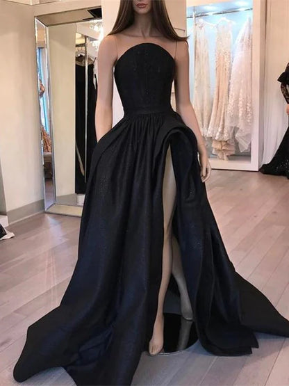 LTP1584,Black Spaghetti Straps Long Prom Dresses,Evening Gown Formal Dresses Long