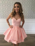 LTP1456,Pink Satin Homecoming Dresses Short Hoco Dress