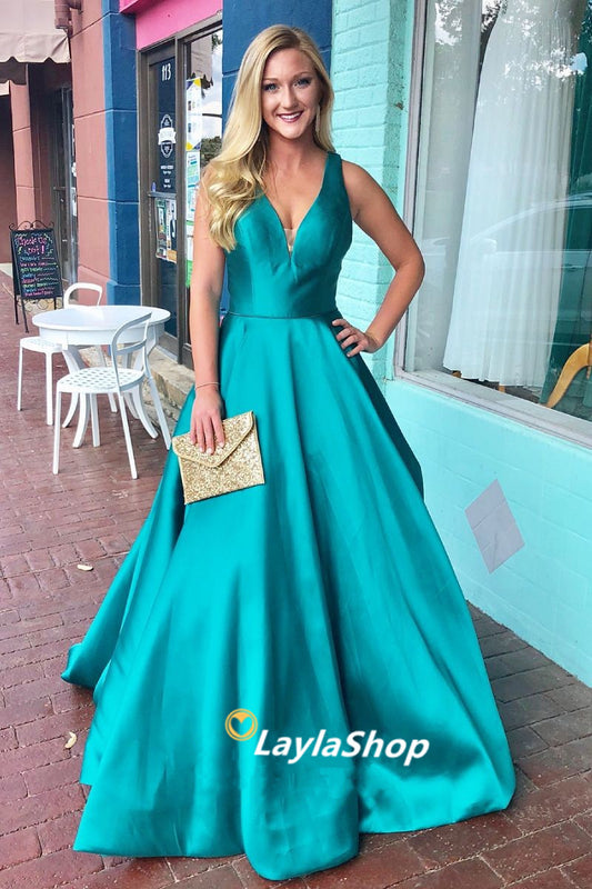 LTP0759,Green a-line satin prom dress evening dresses long prom dresses