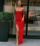 LTP0427,Red prom dresses spaghetti straps mermaid long prom dress