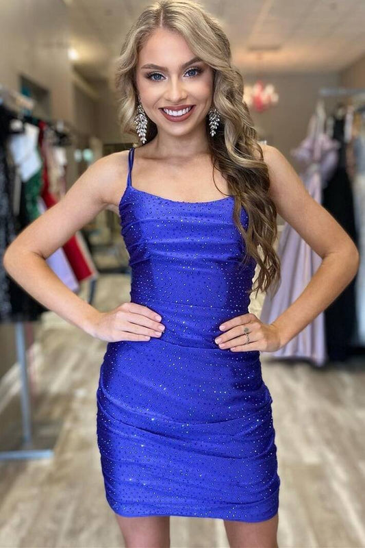 LTP1148,Sparkles Tight Royal Blue Short Homecoming Dress