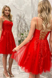 LTP1157,Cute red homecoming dresses,lace mini tulle prom evening dress