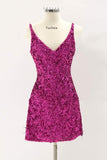 LTP1155,Cute purple homecoming dresses,mini sequin prom evening gown