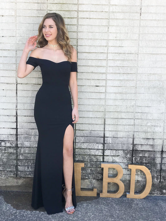 LTP0317,Mermaid black off the shoulder long prom dresses