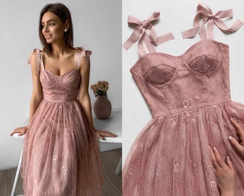 LTP1020,Sweetheart beautiful a-line homecoming dresses tea length prom evening dress
