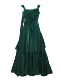 LTP1711,Fast Delivery Silk Satin Dark Green A-Line Prom Evening Dresses, Tea Length Homecoming Dresses