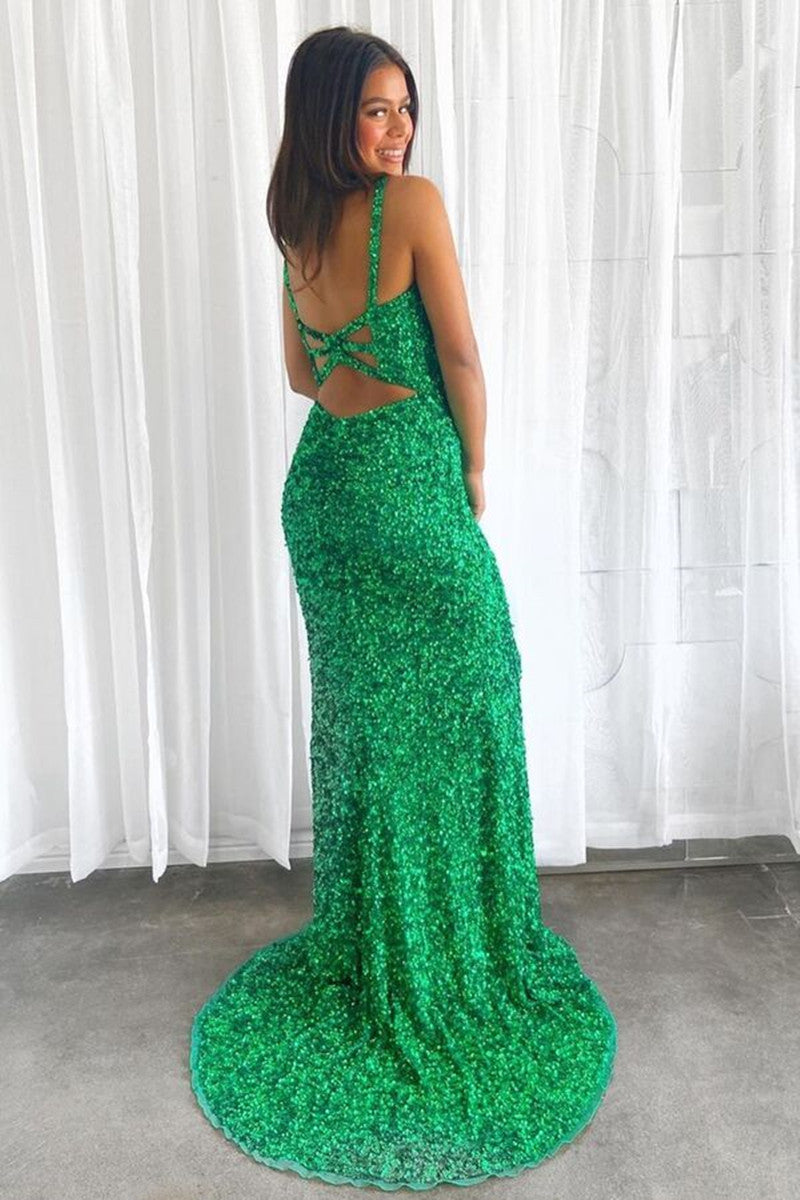 LTP0796,Green mermaid prom dresses v-neck evening formal gown