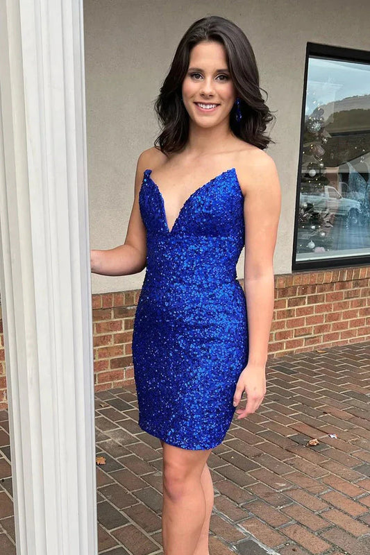 LTP1379,Royal Blue Sleeveless Tight Homecoming Dresses