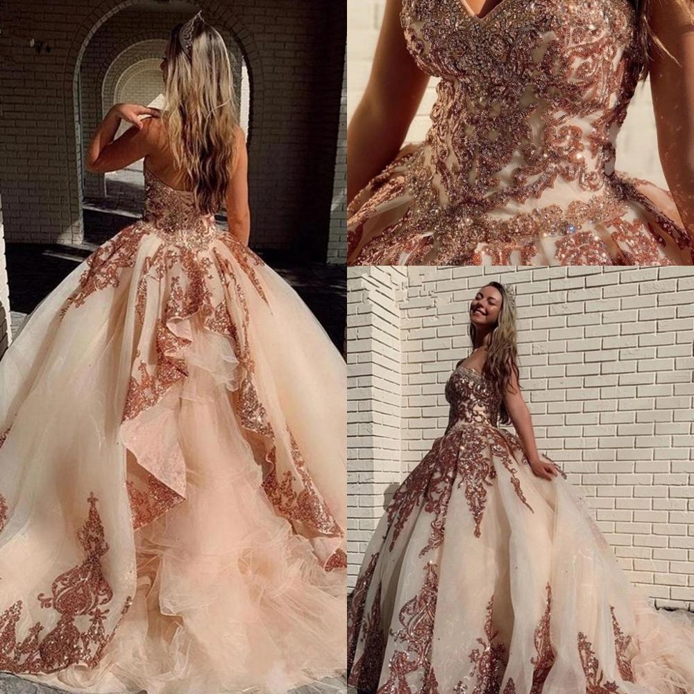 LTP0854,Glamorous champagne sweetheart sequins long prom gown,tulle evening dress,lace up back formal dress