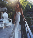 LTP0243,White Prom Dress Strapless Mermaid Long Evening Dresses