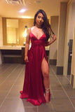 LTP0819,Sexy red prom dresses spaghetti straps long evening formal gown