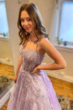 LTP1059,Sweetheart Purple Tulle Lace Long Prom Dresses, Formal Evening Dresses