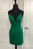 LTP1071,Simple homecoming dresses spaghetti straps v-neck short dress