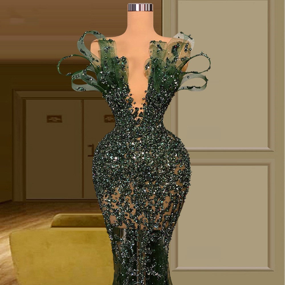 LTP1703,Luxury See Through Beaded Prom Dresses, Bodycon Sexy Prom Evening Dress