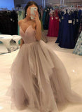 LTP0113,Stylish v neck tulle long prom gown,tulle evening dress