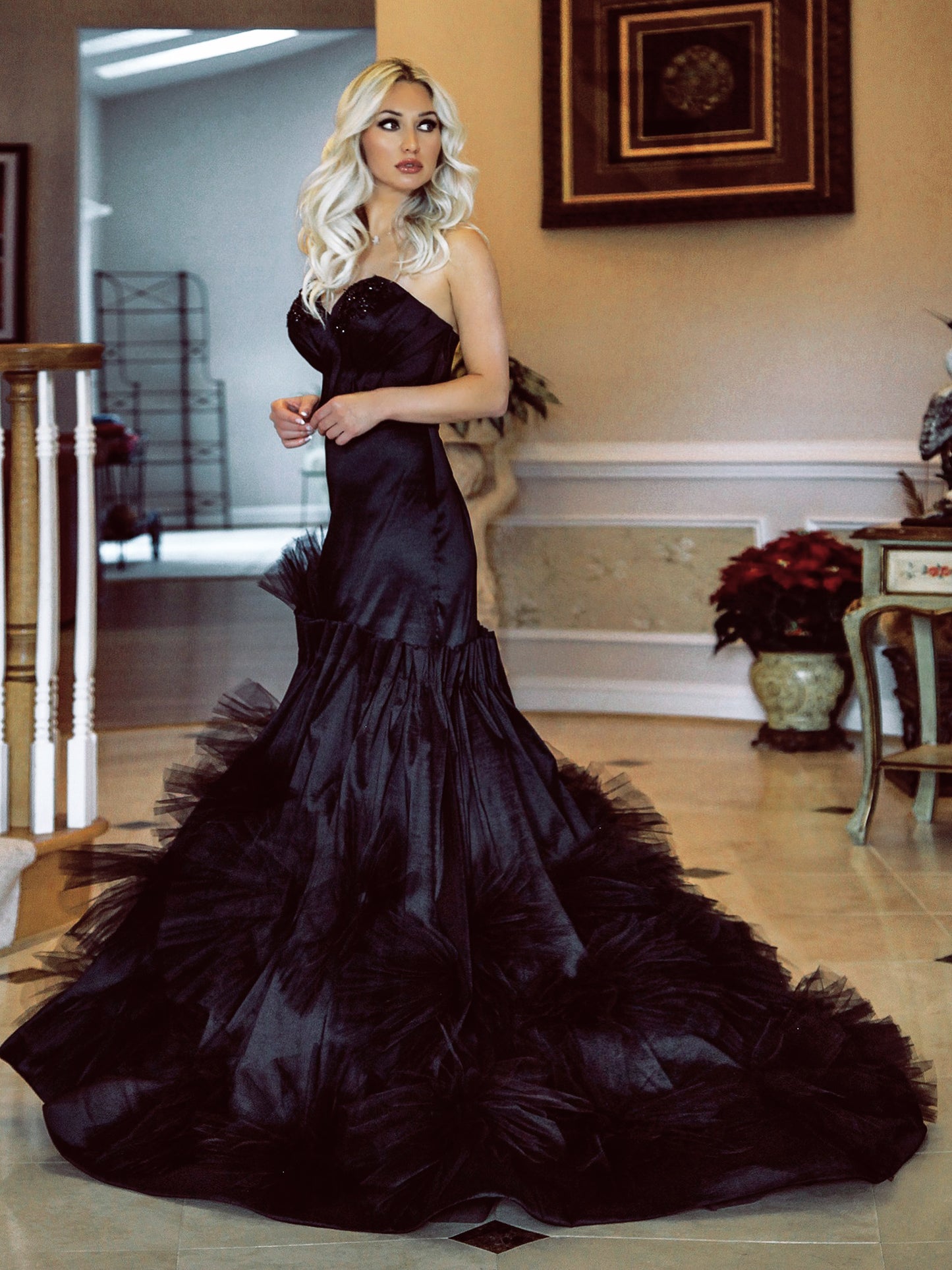 LTP0772,Black Long Mermaid Prom Dresses Sleeveless Sweetheart Formal Evening Party Gown