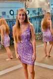 LTP0186,Sexy purple sequin homecoming dresses short prom dress