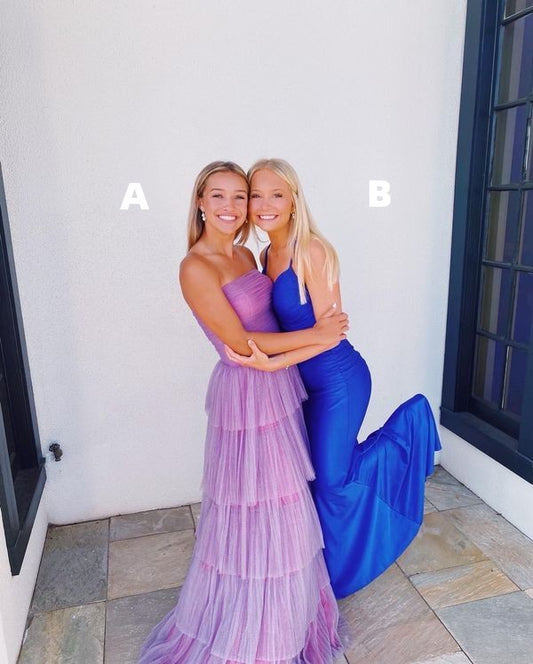 LTP1202,Royal Blue Prom Dresses,Spaghetti Straps Evening Dresses,Mermaid Prom Dress,Style B