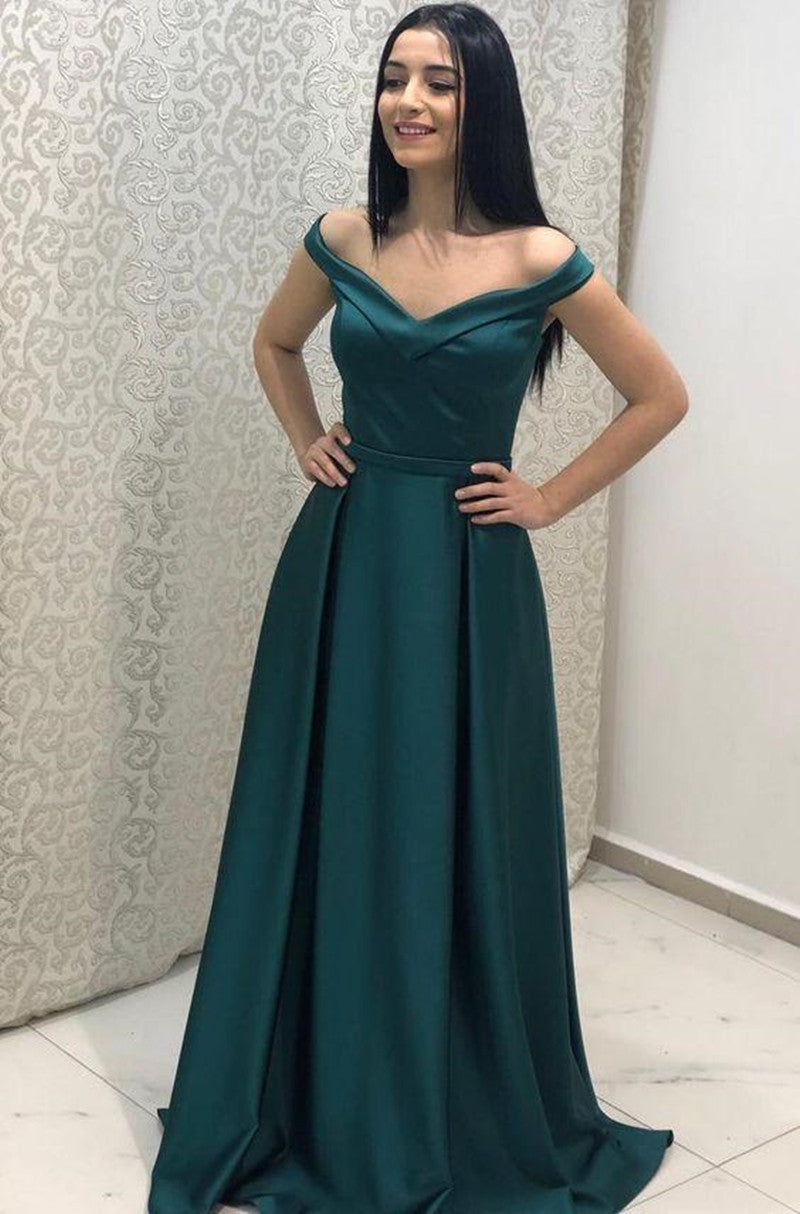 LTP0603,Emerald green prom dresses off the shoulder floor length formal gown for special occasions