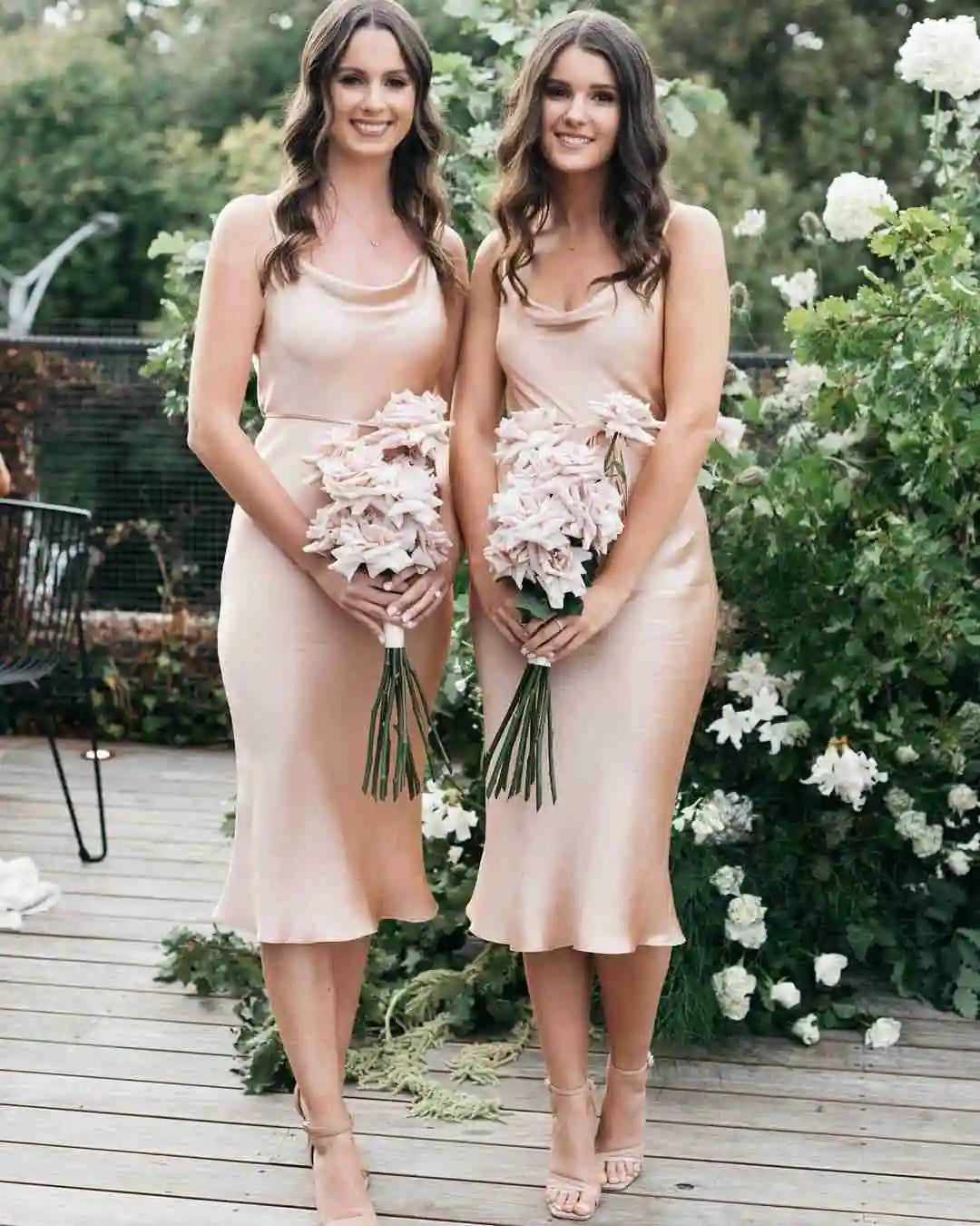LTP1085,Sexy champagne silk satin bridesmaid dresses