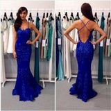 LTP1096,Royal blue lace prom dresses,mermaid evening dress formal gown