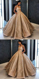 LTP0191,Sweet 16 Dress Ball Gown Prom Dress with Pockets Beads Sequins Floor-Length Gold Quinceanera Dresses