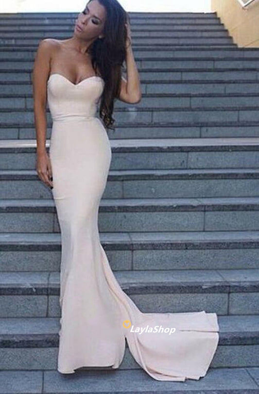 LTP0887,Mermaid Ivory Long Prom Dress Sweetheart Evening Dresses