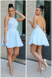 LTP0484,Light Blue Lace Prom Dresses Homecoming Dresses