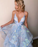 LTP0998,Princess blue evening prom dresses embroidery formal dress