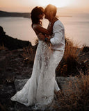 LTP1205,Cute One Shoulder White Lace Beach Wedding Dresses,White Bridal Wedding Gown
