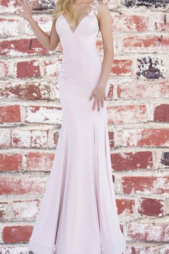LTP0424,Pretty Spaghetti Straps Ruffles Backless Mermaid Prom Dresses With Appliques