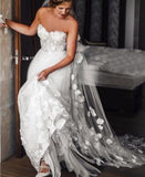 LTP0808,Rustic Wedding Dress,Sweetheart with 3D Flowers Wedding Dress,Beautiful Wedding Dress