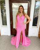 LTP0669,Pink sequin long prom dresses mermaid sequin dress sexy dress evening gown