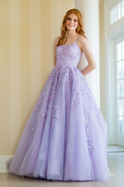 LTP0578,Lilac Prom Dresses Tulle Lace Prom Dress Cross Back Evening Dresses