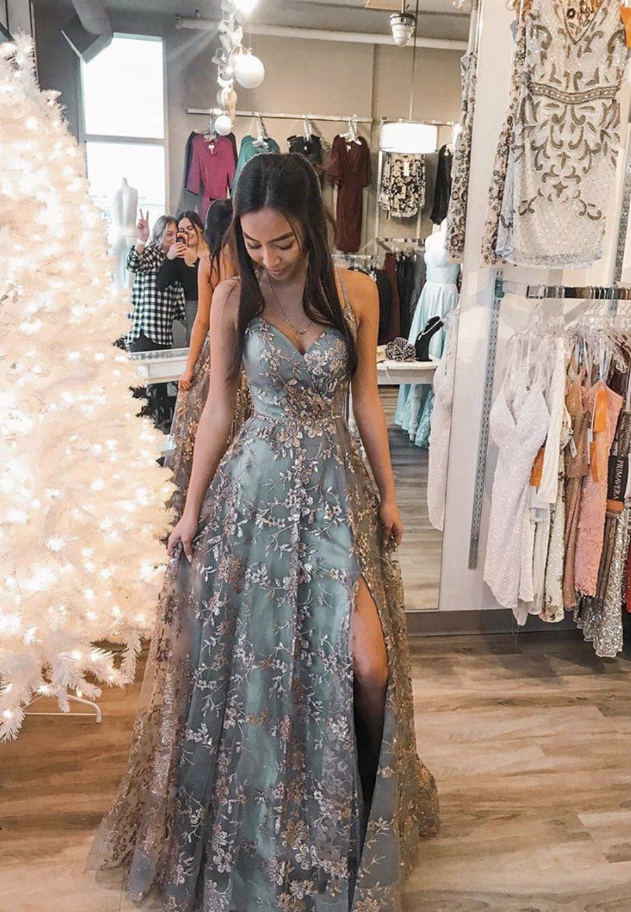 LTP0038,Stylish tulle sequins long prom dress formal dress