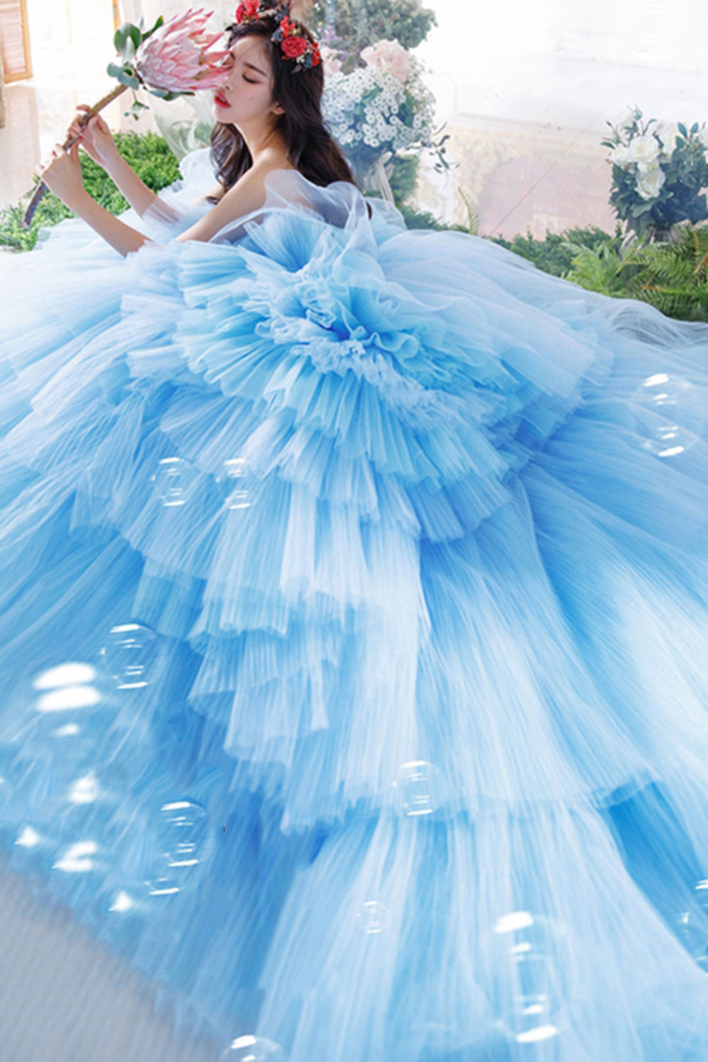 LTP0670,Princess tulle sweet 16 dress princess ball gown long prom evening dresses