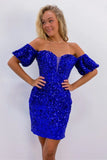LTP1408,Off the shoulder sequin homecoming dresses bodycon cocktail dress