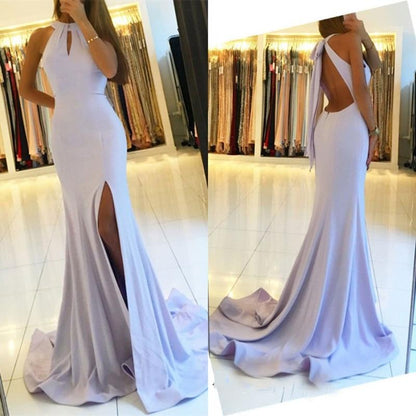 LTP0161, Discount Lavender mermaid halter long prom dresses