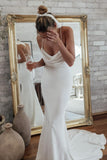 LTP0393,Ivory spaghetti straps mermaid wedding dresses sheath satin long wedding gown