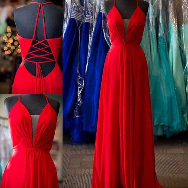 LTP0341,Red halter prom dresses v neck sheath long prom dress long evening dresses