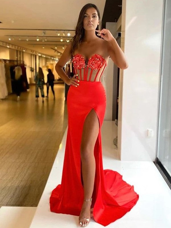 LTP1081,Red sweetheart mermaid sexy prom evening dresses