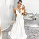 LTP1133,Simple straps long wedding dresses,chiffon long bridal gown