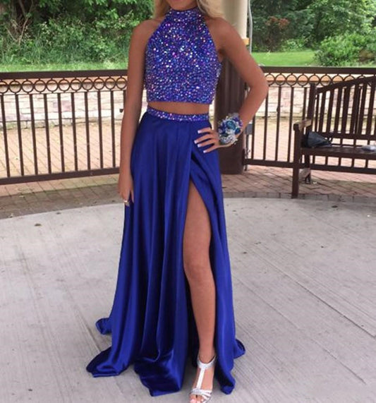 LTP0572,Royal Blue Long Prom Dresses Beaded Evening Dress