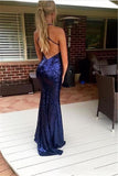 LTP0018,Sexy Mermaid Blue Prom Dress,Cross Back Evening Long Dresses