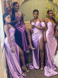 LTP0004,Sexy Lilac Lavender Pureple Sweetheart Strapless Side Slit Long Cheap Bridesmaid Dres