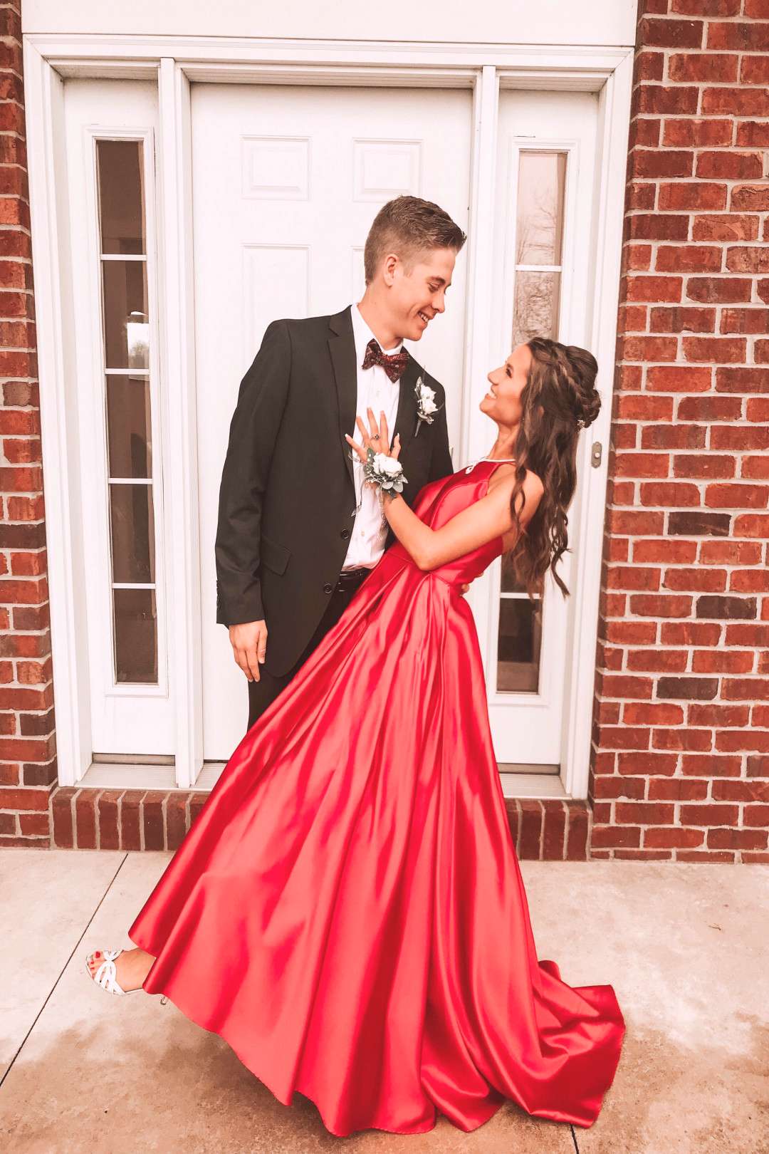 LTP0836,Red prom dress halter beaded prom dresses a-line satin evening dress long formal gown